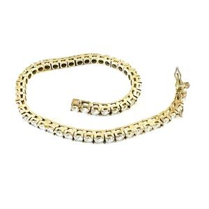 Sparkling Signed SETA 925 Sterling Silver Clear Rhinestone Tennis Bracelet 7-3/4